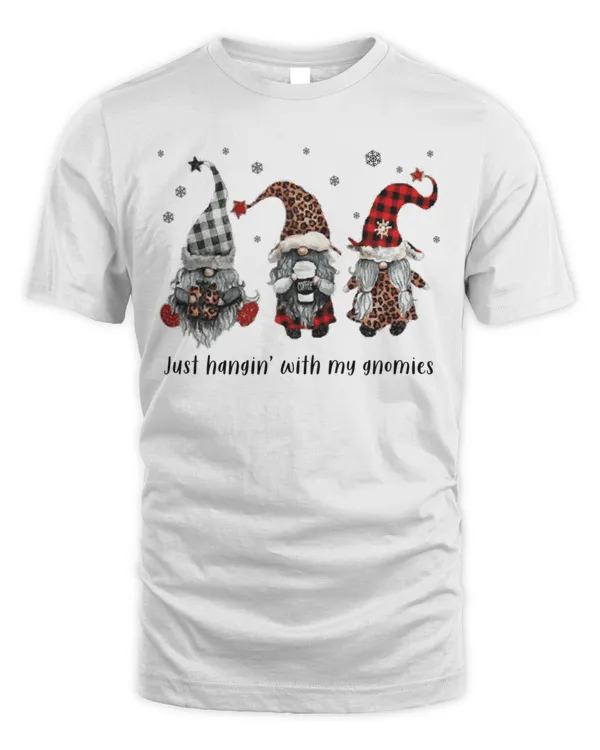 Just Hangin With My Gnomies Santa Gnome Christmas T-Shirt