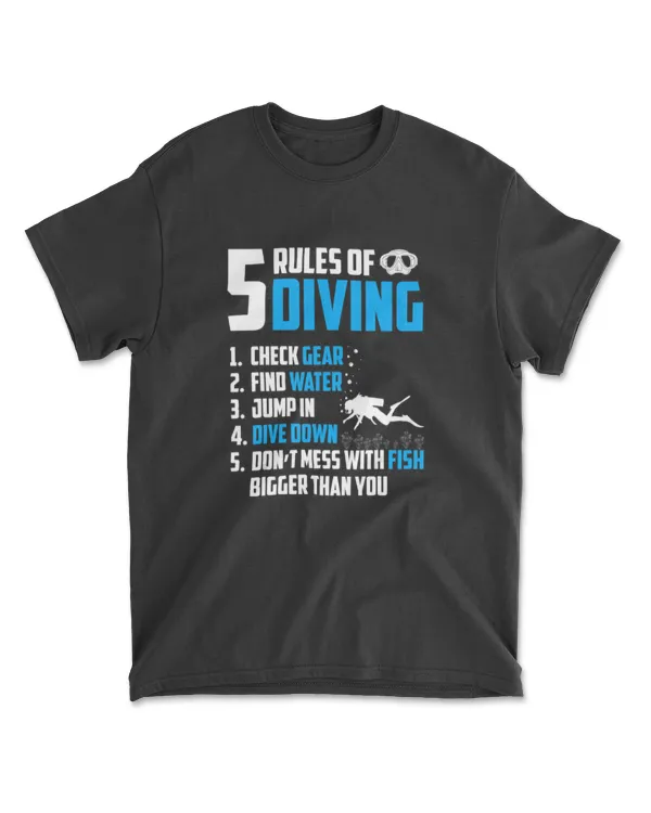 5 Rules of Scuba Diving Shirt Funny Scuba Dive Ocean Lover T-Shirt