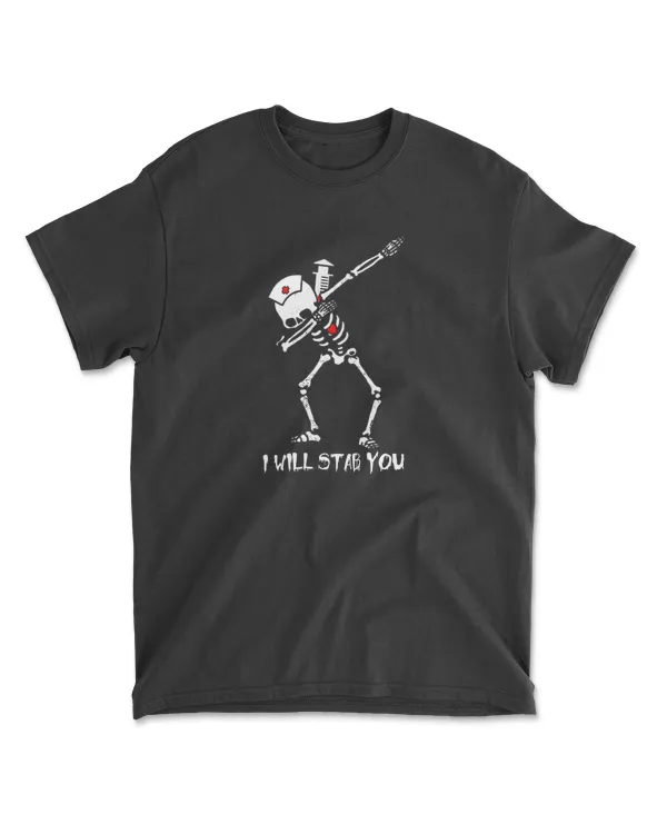 I Will Stab You Dabing Skeleton Nurse Halloween Costume