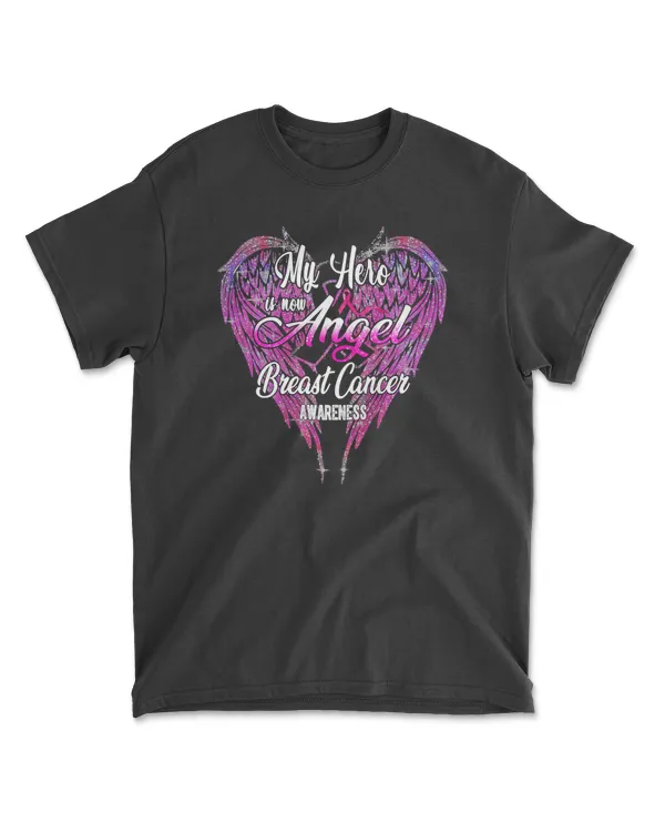 Breast Cancer My Hero Is Now Angel Breast Cancer 207 pink ribbon