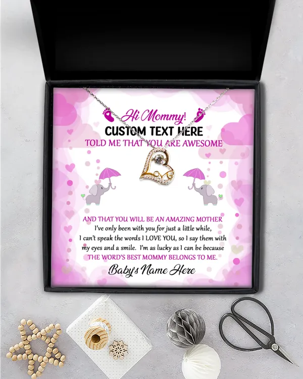 Hearts Necklace, New Mom, First Time Mom Gift from baby girl , New Mom Gift Jewelry, Gift for New Mom Necklace, New Mommy Gift For Baby Shower.