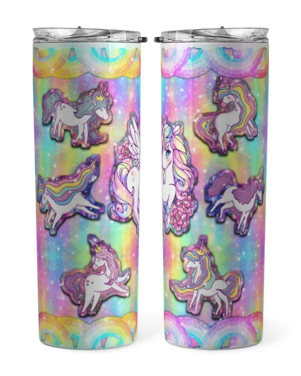 Skinny Tumbler Unicorn Rainbow Candy Galaxy