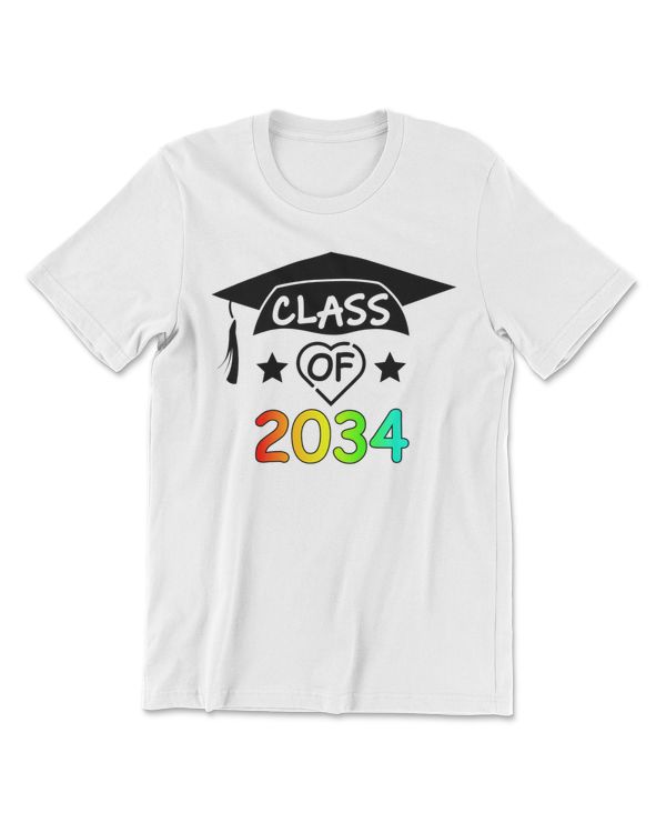 K -12th Grade Hand Prints Space Graduation Class of 2034 T-Shirt