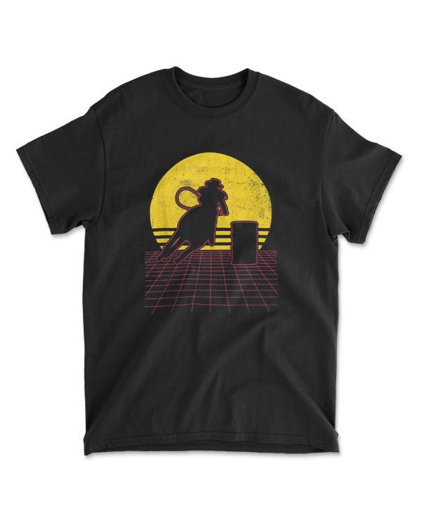 Barrel Racing Rodeo Horse Riding Retro Gift T