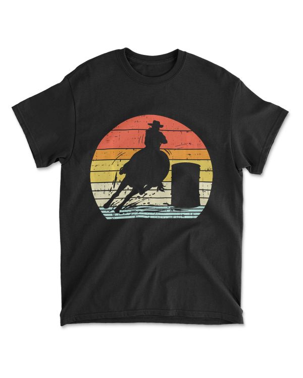 Barrel Racing Sunset Retro 80s Rodeo Horse Ra