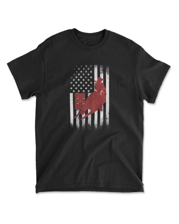 Barrel Racing USA Patriotic Horse Riding Cow