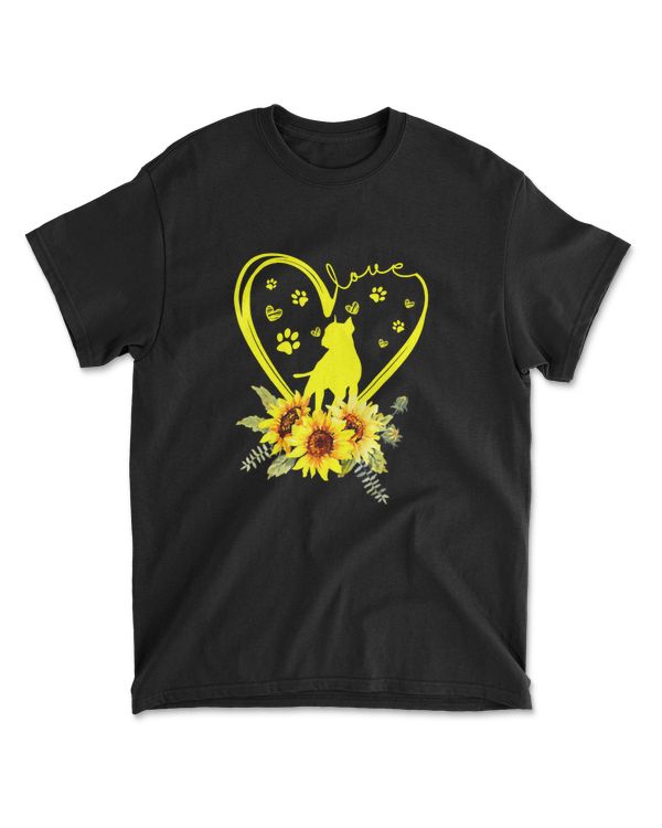 Love Pitbull Sunflower For Dog Lover Gif