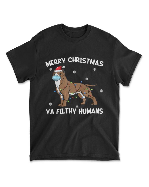 Merry Christmas Pitbull Face Mask  Pit