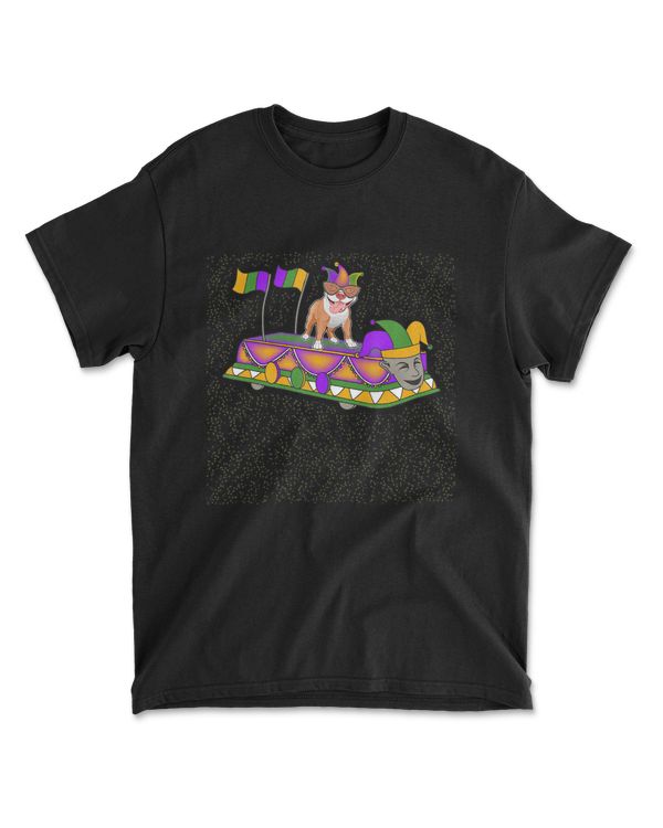 Mardi Gras Pitbull Dog Mom Dad Jester Parade