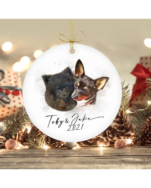 Custom Pet Portrait Ceramic Ornament