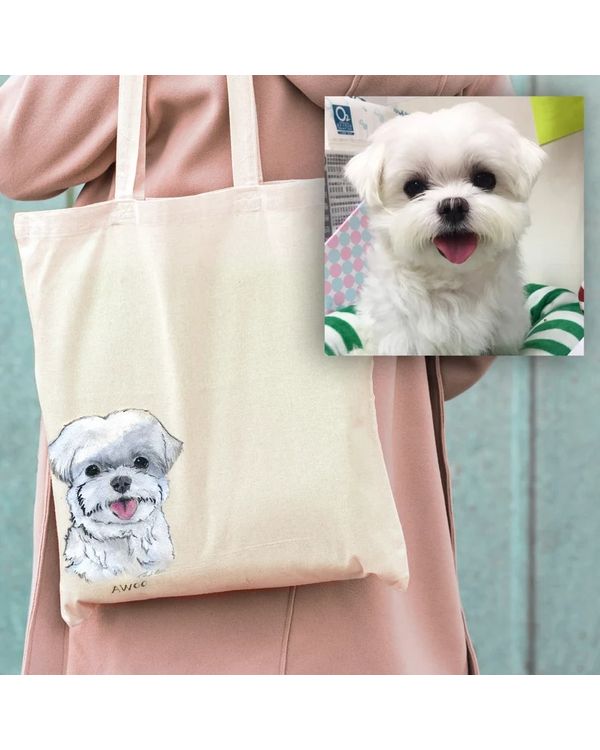 Painted Custom Pet Portrait Tote Bag