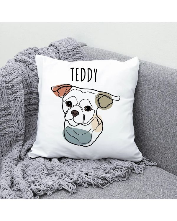 Custom Minimalist Line Art Dog Pillow Custom Hand-Drawn Dog Pet Photo Pillow