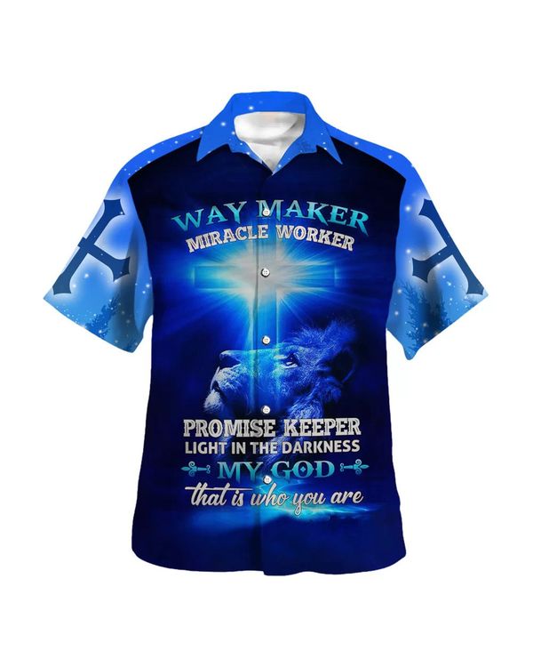 Way Maker Miracle Worked Promise Keeper Hawaiian Shirt - Christian Hawaiian Shirt - Religious Hawaiian Shirts