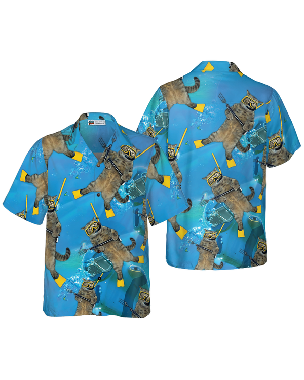 Cat Diver Hawaiian Shirt