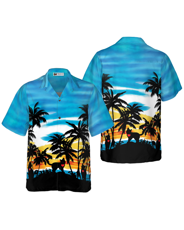 Cat Love Sunset Hawaiian Shirt