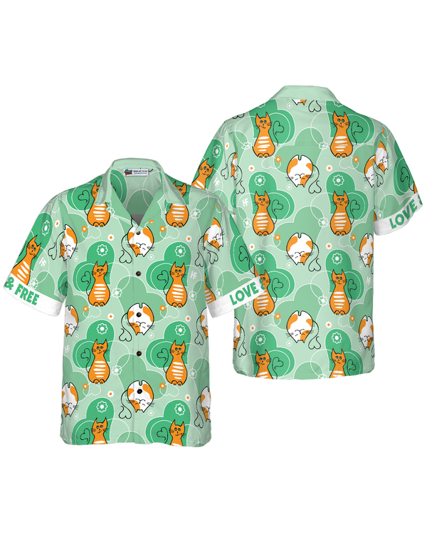 Cat Love And Free Hawaiian Shirt