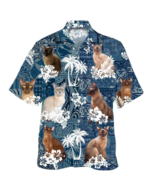 Burmese Hawaiian Shirt, 3D Full Print Hawaii Cat Shirts, Cat In A Hawaiian Shirt, Hawaiian Shirt Cat