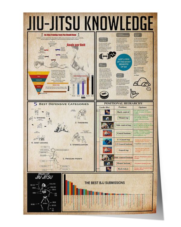 Jiu-Jitsu Knowledge Wall Decor Artwork Print Poster Wall Art Print Home Decor Vintage
