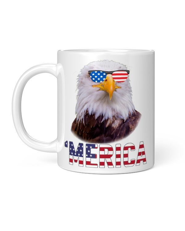 Eagle With American Sunglass Gift On The 4th Of July Independence Day