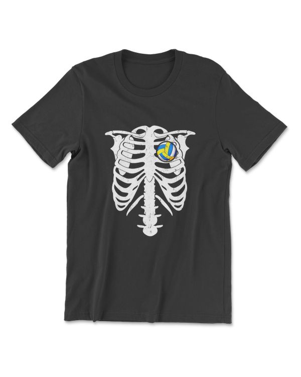 Skeleton Volleyball In Heart Costume Halloween Premium T-Shirt
