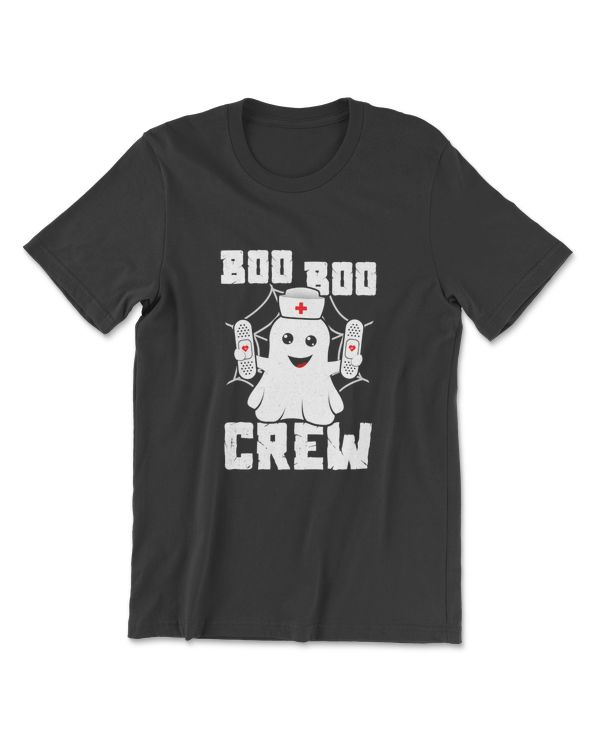 Boo Boo Crew Shirt Ghost Nurse Costume Girls Funny Halloween T-Shirt