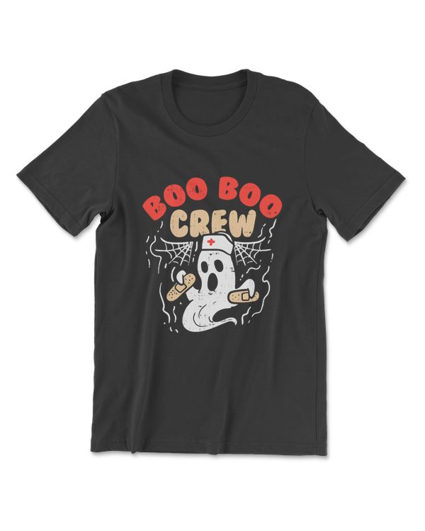 Womens Boo Boo Crew Ghost Web Funny Nurse Halloween Costume RN Gift T-Shirt
