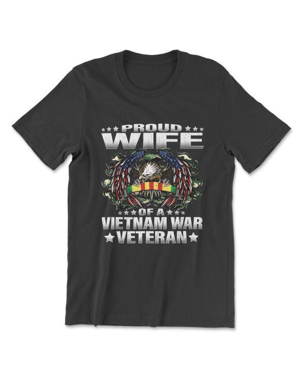 Proud Wife Of A Vietnam War Veteran Military Vets Spouse T-Shirt