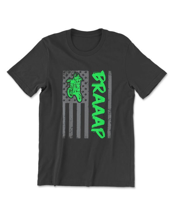 Brap Braap-braaap  Usa Flag Motocross Dirt Bike