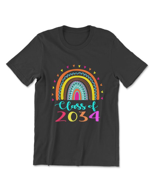Class Of 2034 Pre-K Graduate Preschool Graduation Rainbow T-Shirt