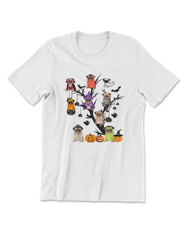 Pug Dog Halloween Tree
