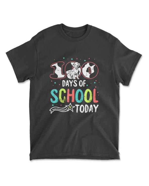 100 Days Of School Dalmatian Dog Teacher Cute Student Gifts T-Shirt