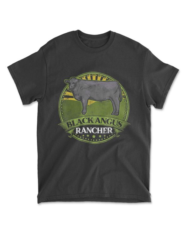 Black Angus Rancher Cow Meat Steak Cattle Bull Farmer Fun T-Shirt