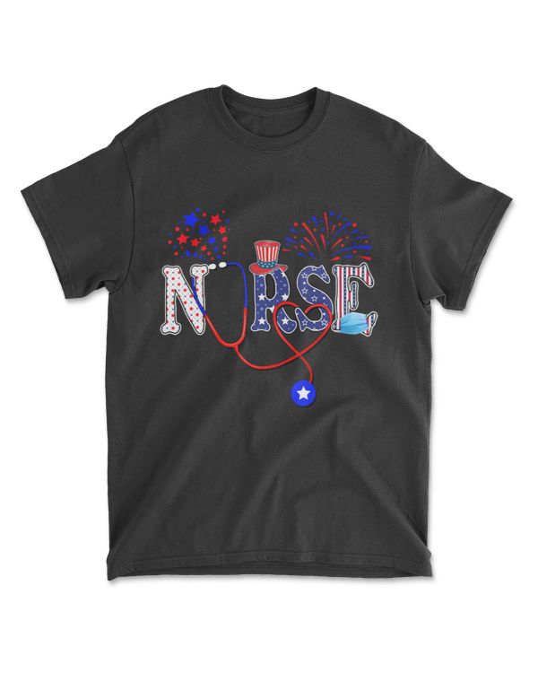 4th Of July Nursing For Women Stethoscope Nurse Graduation T-Shirt