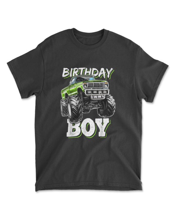 Birthday Boy Monster Truck Birthday Party Gift For Boys Kids T Shirt