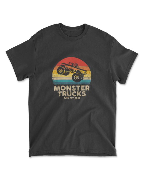 Cool Vintage Monster Truck Are My Jam Retro Sunset T Shirt