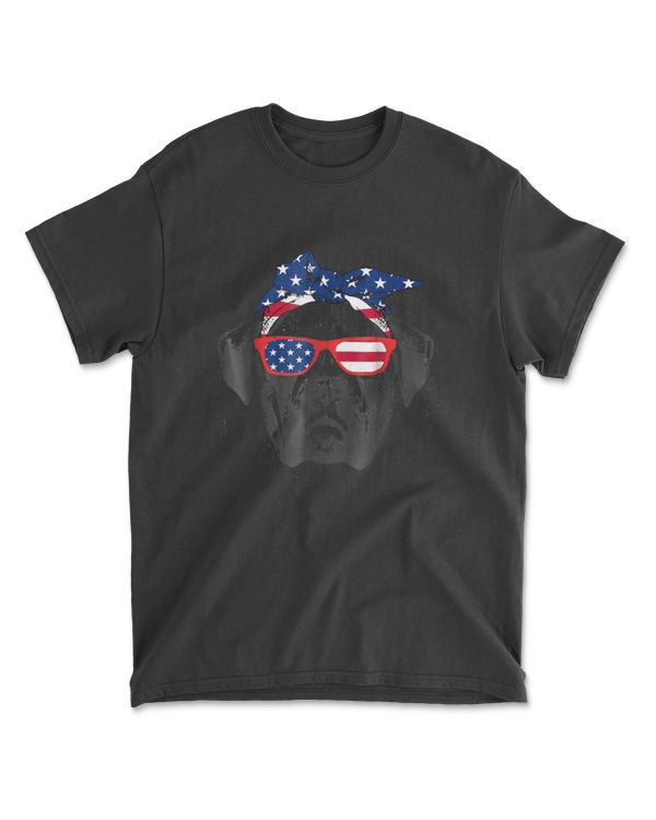 4th July Shirt Men Women Gift American Flag Boxer Dog TShirt