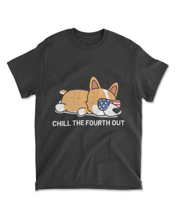 4th Of July Corgi Wearing USA Sunglasses Chill The 4th Out Tank Top