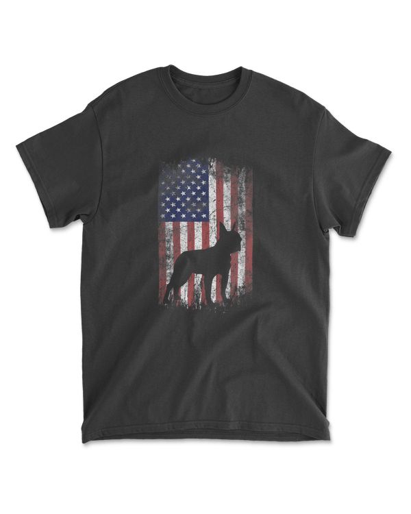 Boston Terrier American Flag USA Patriot Dog Lover Gift T-Shirt