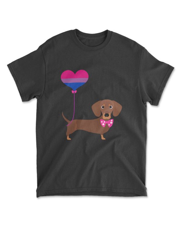 Bisexual Pride Flag Dachshund Dog Lovers Owners Long Sleeve T-Shirt