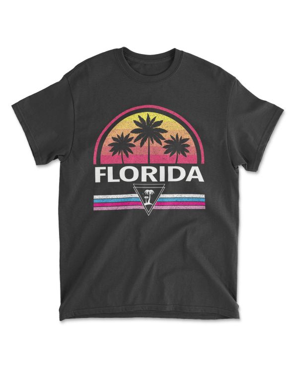 Florida Sunshine State Retro Summer Tropical Beach T-shirt