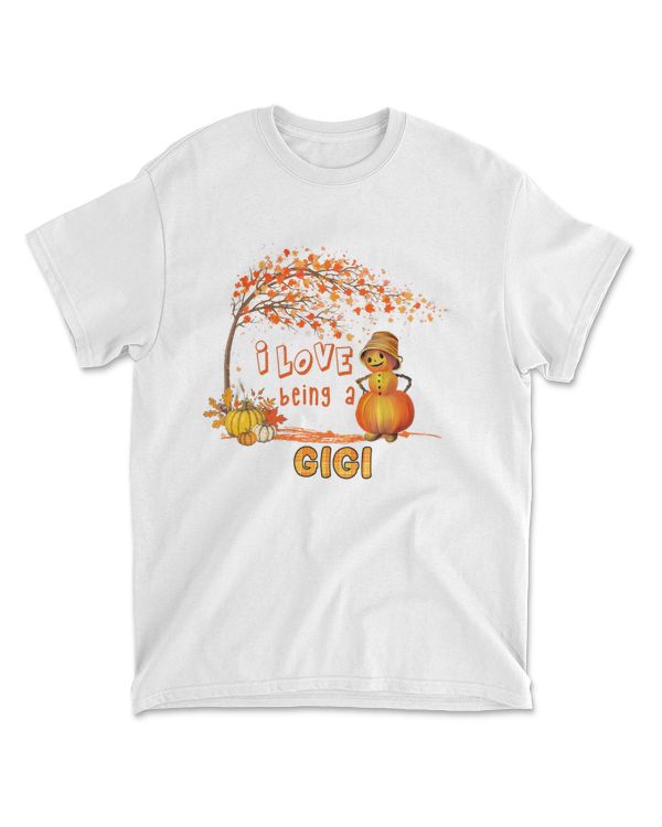 I Love Being A Gigi Pumpkin Snowman Halloween Thanksgiving