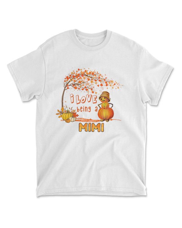 I Love Being A Mimi Pumpkin Snowman Halloween Thanksgiving