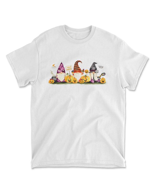 Cute gnomes with pumpkin Happy halloween