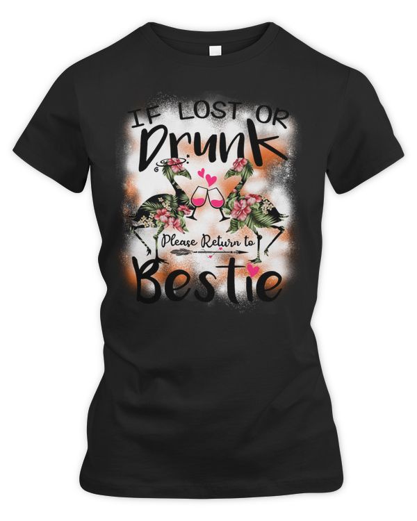 If lost or drunk floral flamingo