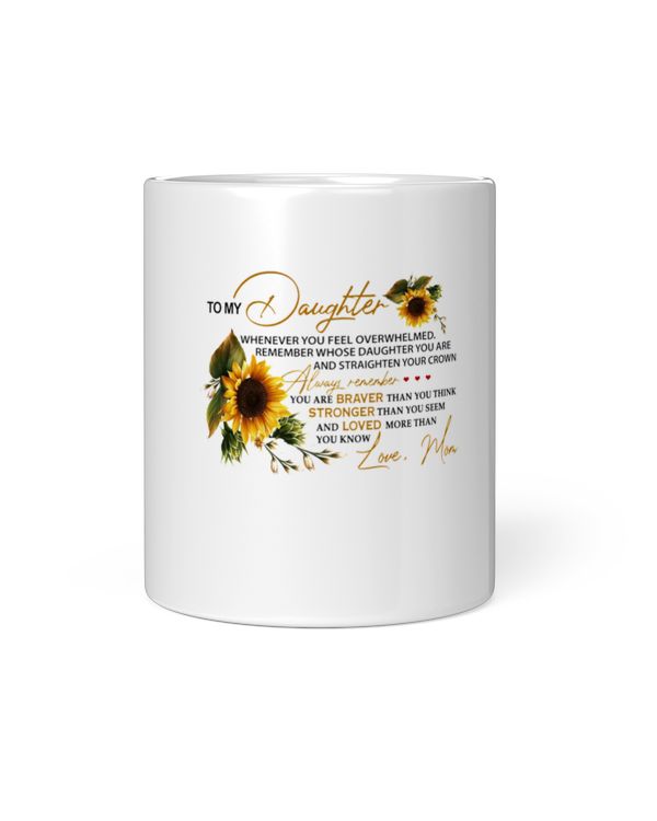 To my daughter whenever you feel overwhelmed Remember whose daughter you are and straighten your crown Always remember Classic Mug