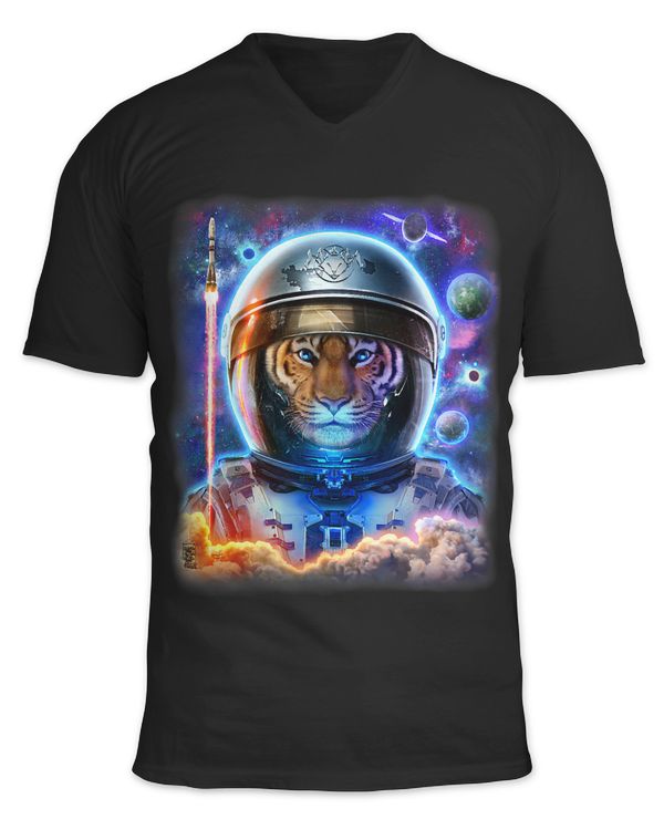 Astronaut Tiger on Space Shuttle to Explore the Universe