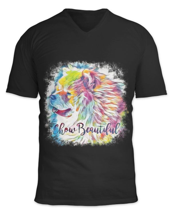 Abstract Colorful Chow Dog With Gray Tongue T 55