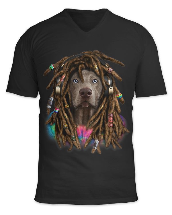 Weimaraner Dog with Reggae Dreadlocks Hair