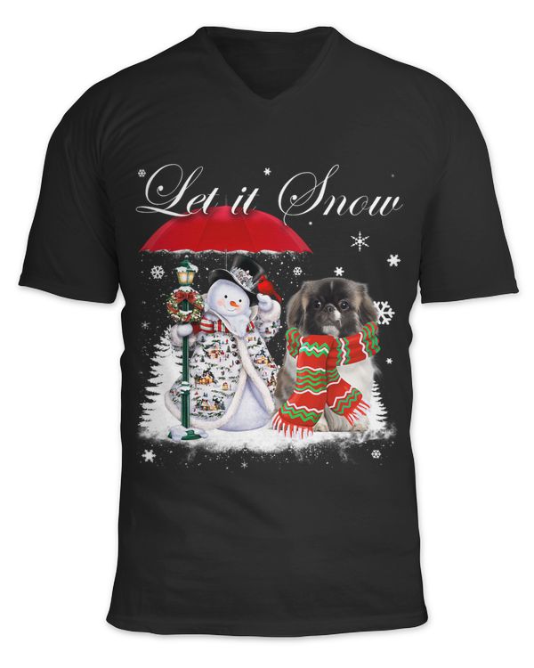 Pekingese Santa Dog Christmas Snowman Xmas Pajama 372