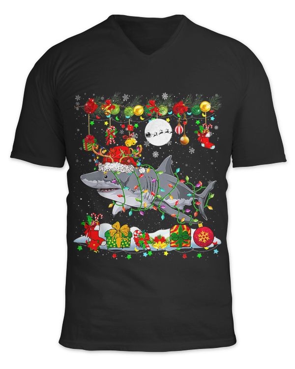 Funny Santa Clause Reindeer Shark Shirts for Sharks Lover 273